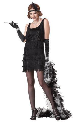 Ladies Black Flapper Costume